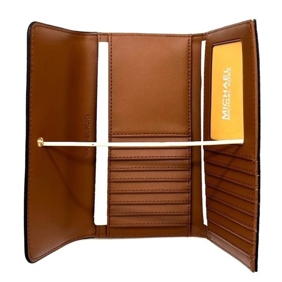 Michael Kors Large Trifold Wallet Brown - Picture 6 of 7